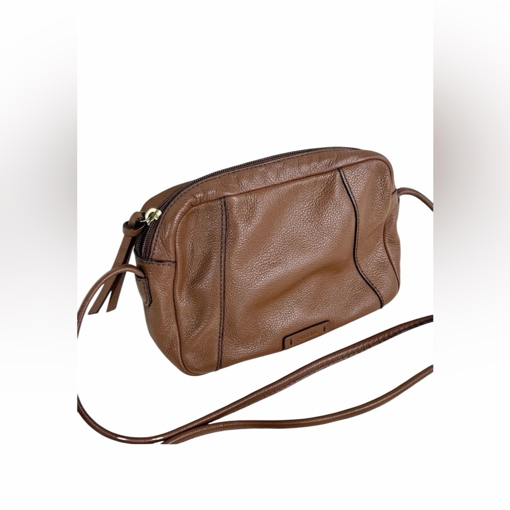 Vintage Fossil Rae  Brown Leather Crossbody Bag